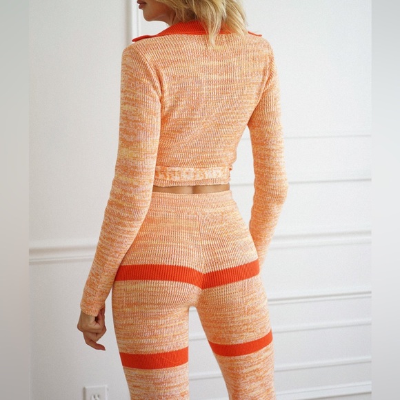 YLLW the Label Marigold Wrap Set - Orange Knit - Size M - Picture 4 of 16